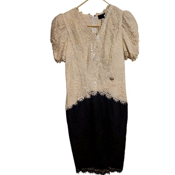 Cachet By Bart Protas Vintage Lacy Dress, Size 7/8 - Picture 1 of 14